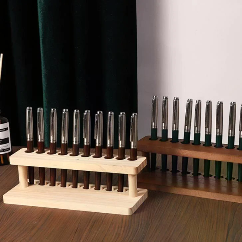 Stationery Office - Walnut Wood Test Tube Rack Multifunction