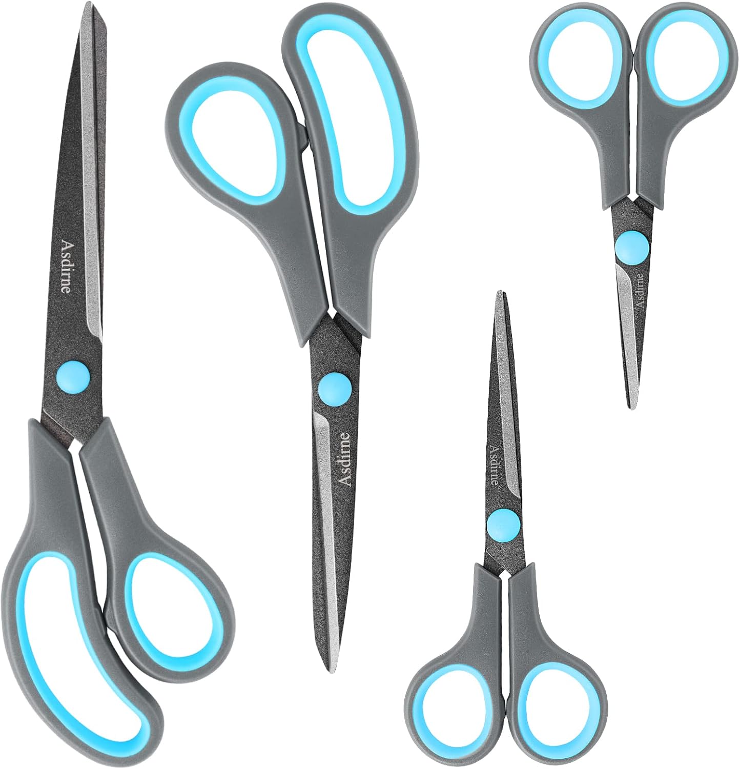 Scissors Stainless Craft - 4-Pack All Purpose Scissors with Non-Stick