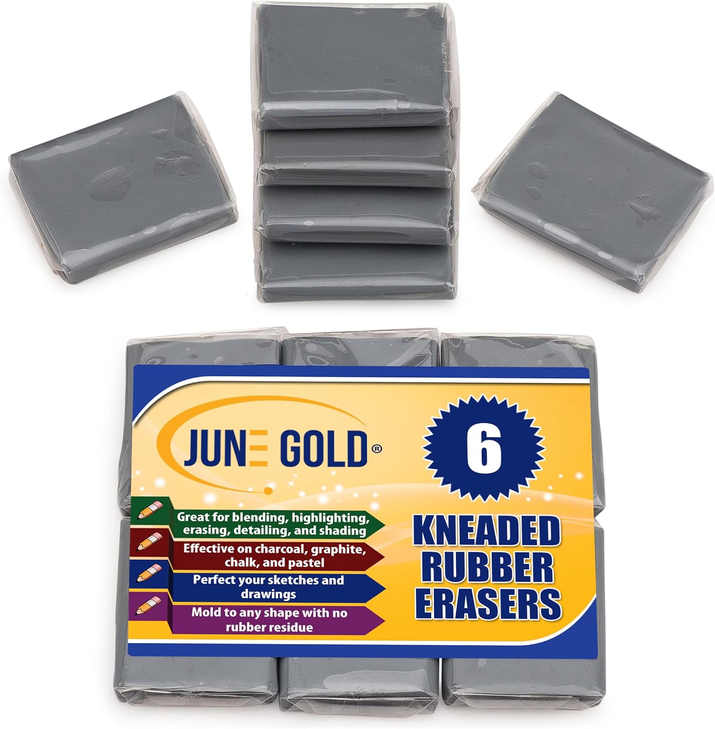 6 Pack Kneaded Erasers for Ble - Rubber Eraser Kneaded บทวิจารณ์และราคา
