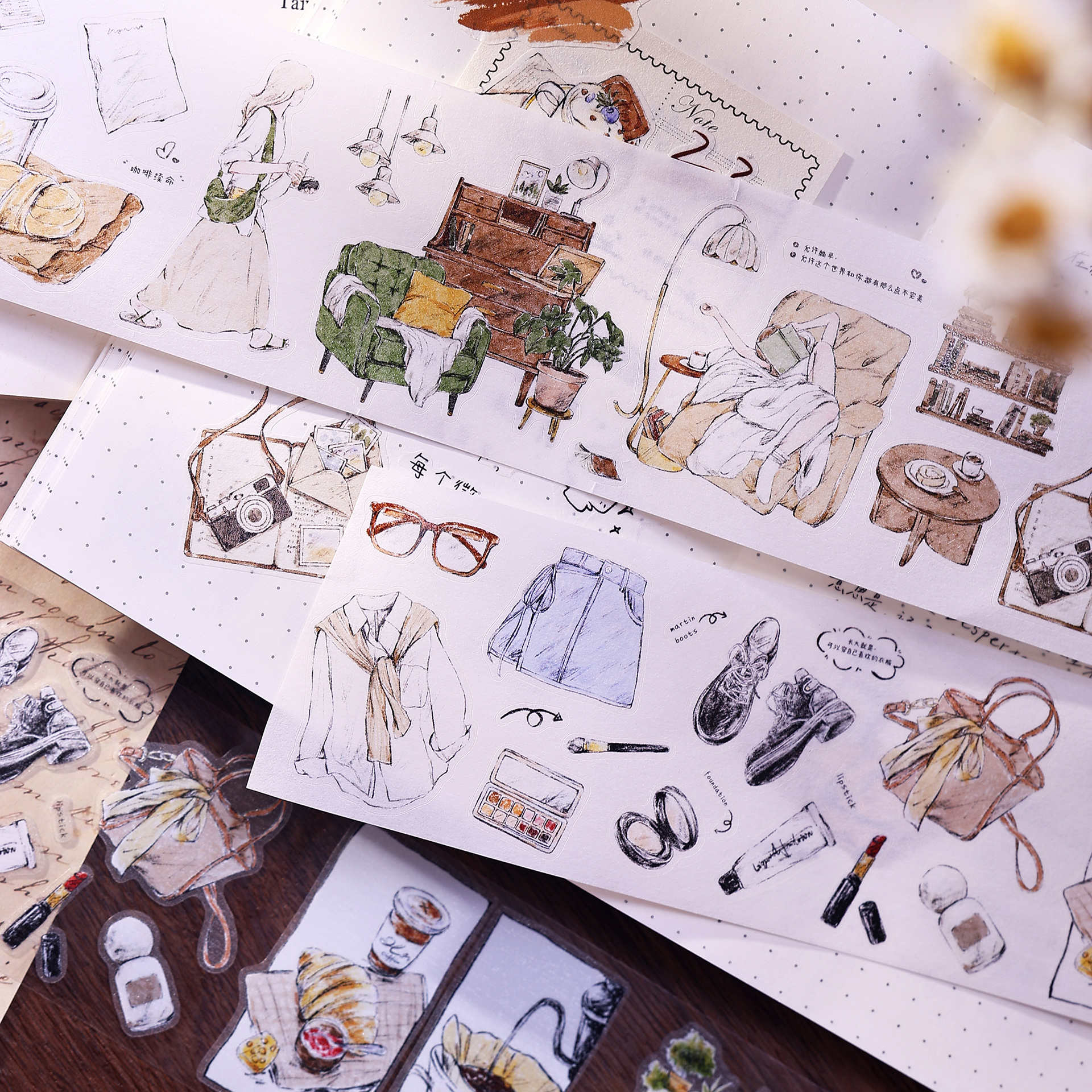 XiaoBaiJia Studio Vintage Girl - Washi Tape Set บทวิจารณ์และราคา