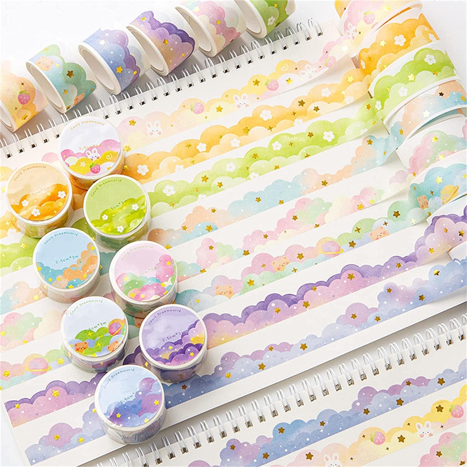 8 Rolls Color Cloud Washi Tape - Washi Tape Set บทวิจารณ์และราคา