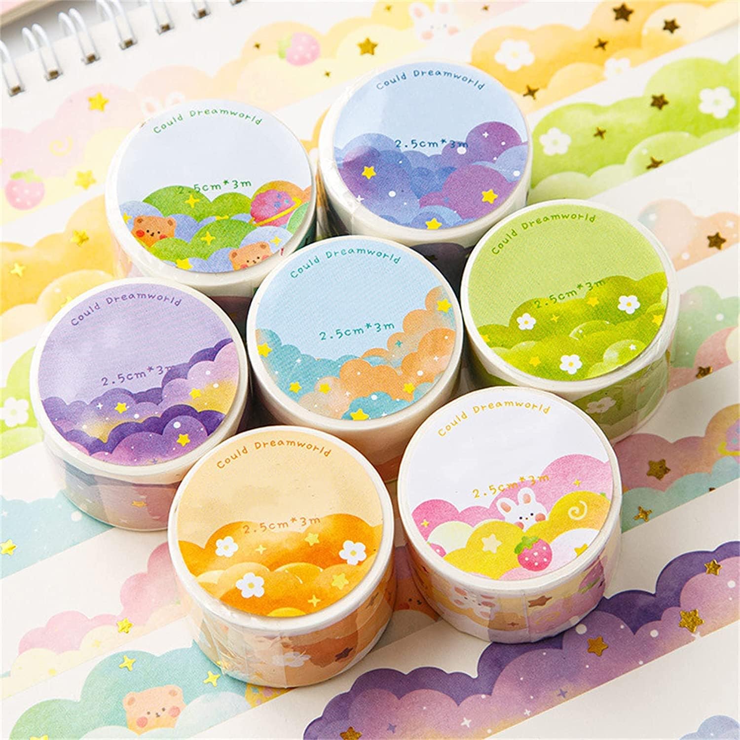 8 Rolls Color Cloud Washi Tape - Washi Tape Set บทวิจารณ์และราคา