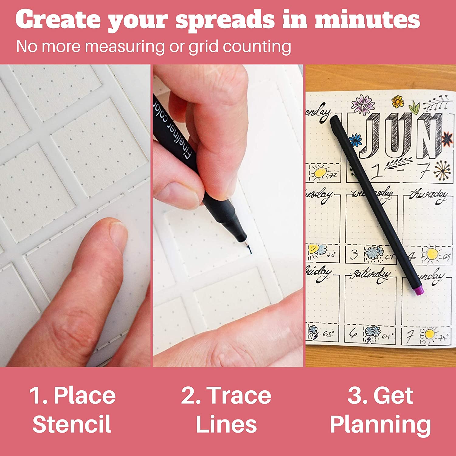 6Pack Reusable Plastic Weekly  - Notebook Dotted A5 บทวิจารณ์และราคา