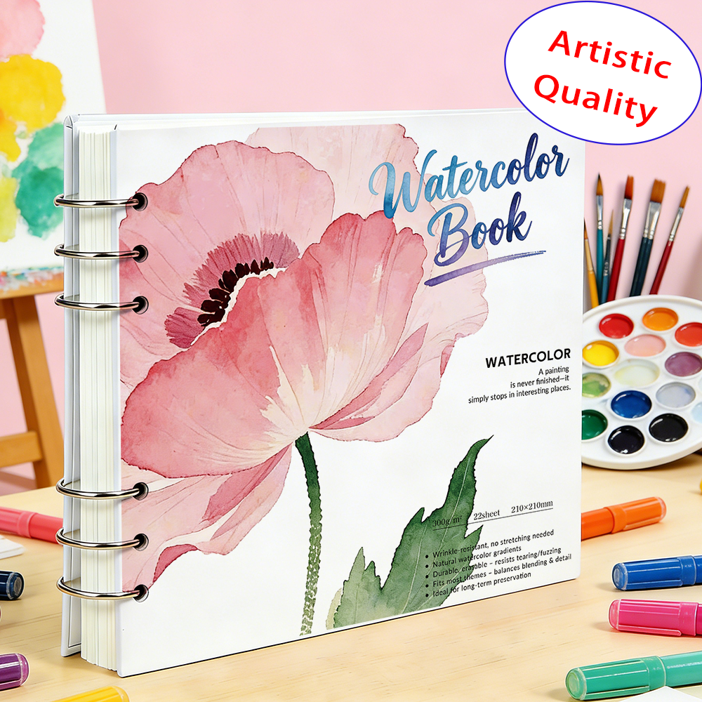 Watercolor Book 210x210mm 300G - Art Sketchbook Ring บทวิจารณ์และราคา