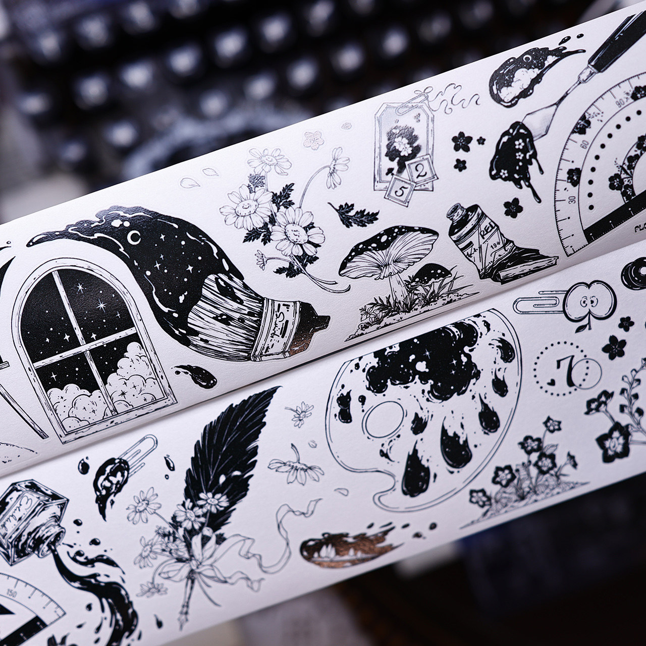 XiaoBaiJia Studio Vintage Blac - Washi Tape Set บทวิจารณ์และราคา