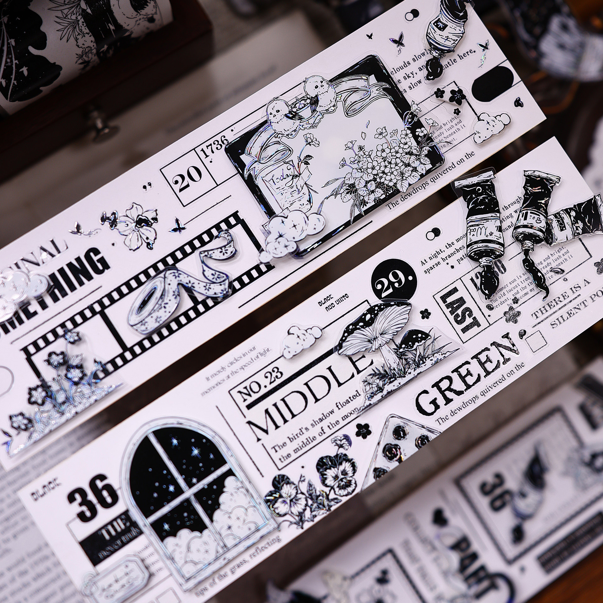 XiaoBaiJia Studio Vintage Blac - Washi Tape Set บทวิจารณ์และราคา