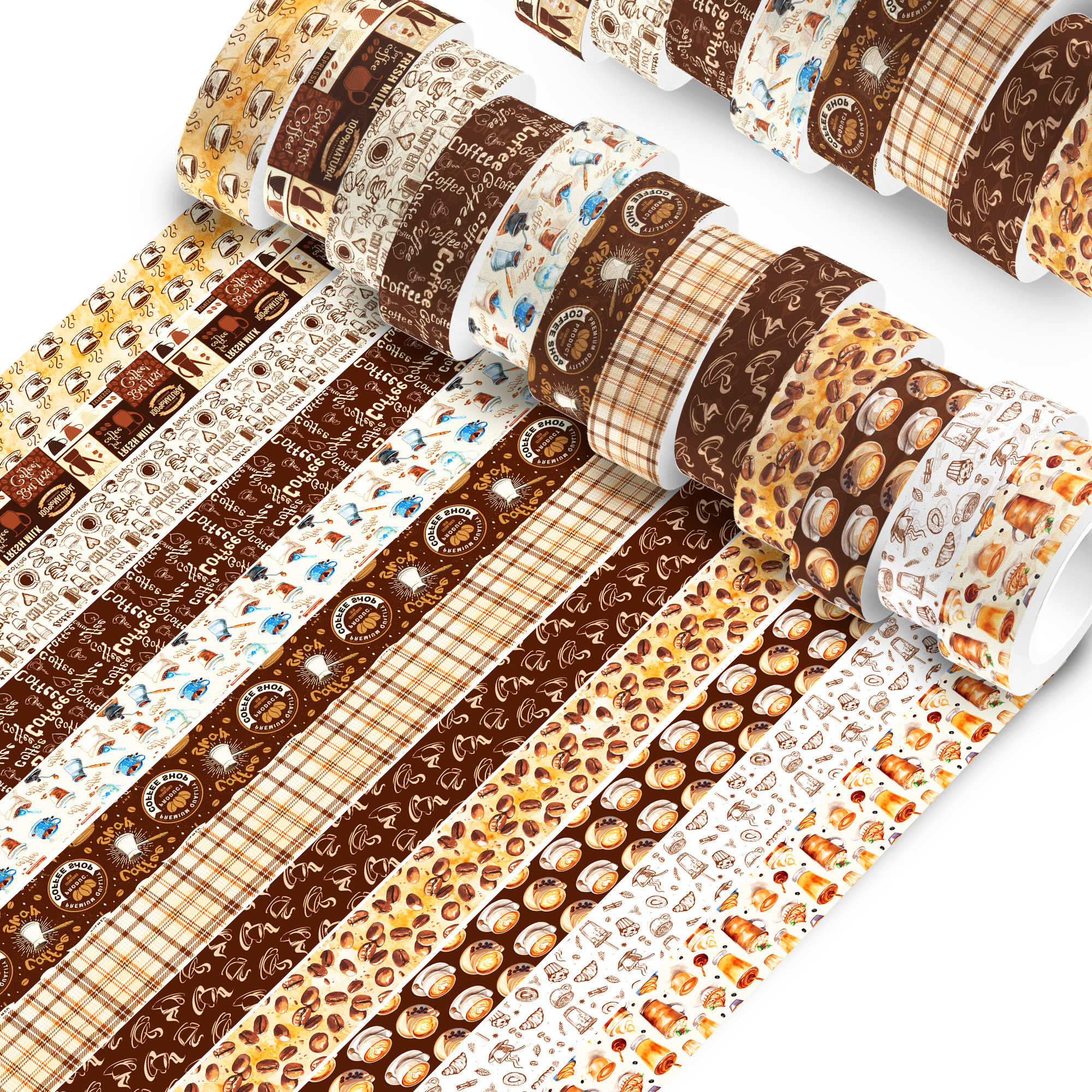 Vintage Coffee Pattern Washi T - Washi Tape Set บทวิจารณ์และราคา