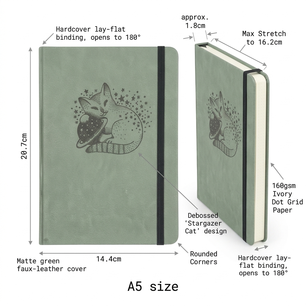 Cute Cat Planet A5 Dotted Note - Notebook Dotted A5 บทวิจารณ์และราคา