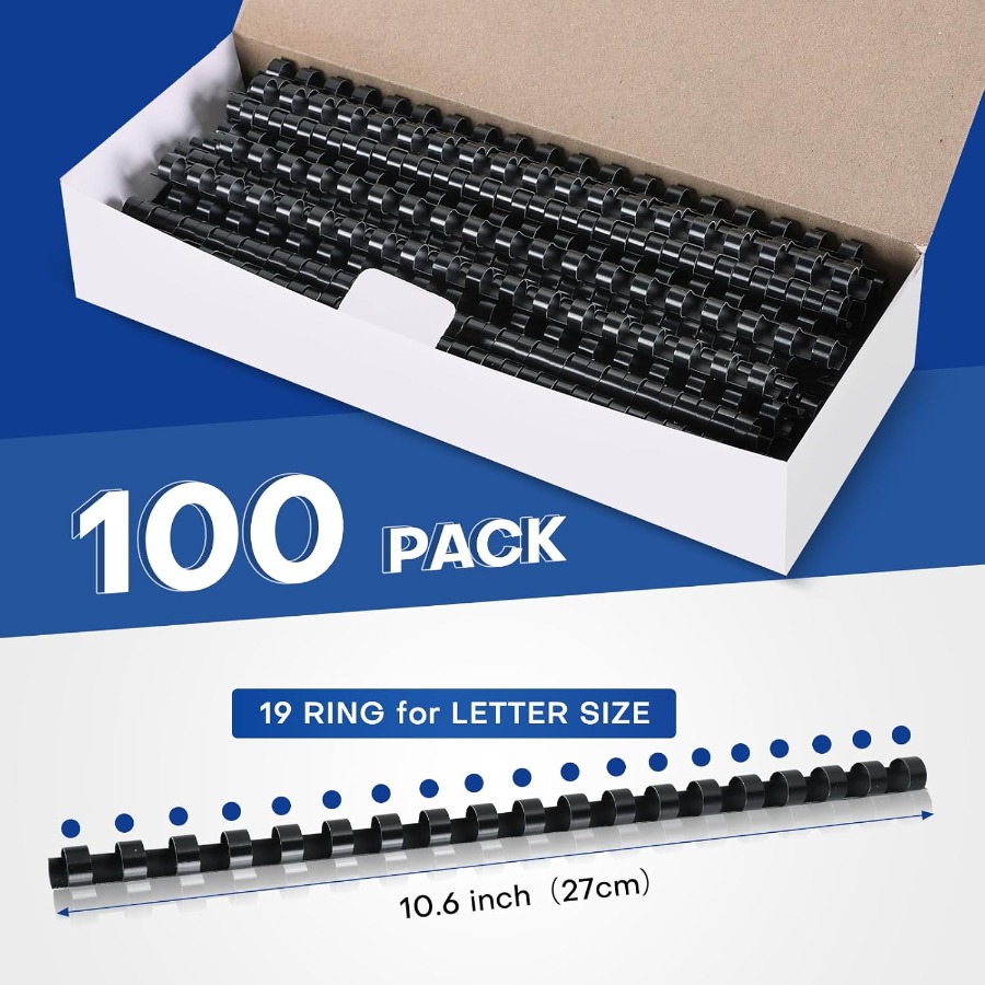 100 Pack 19 Ring Plastic Comb  - Binding Comb Plastic บทวิจารณ์และราคา