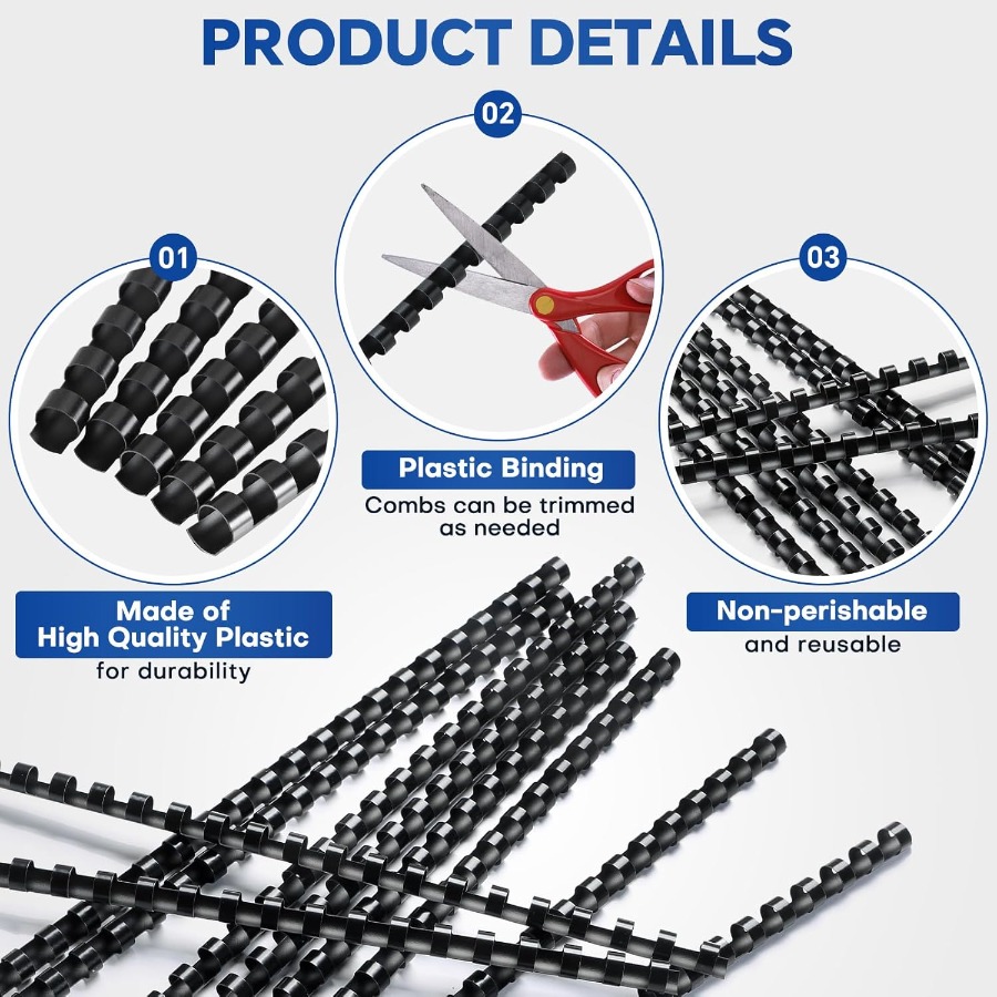 100 Pack 19 Ring Plastic Comb  - Binding Comb Plastic บทวิจารณ์และราคา