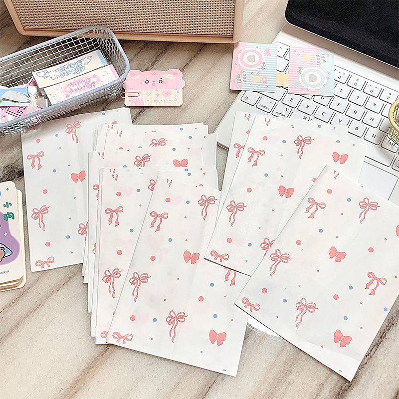 50pcs Pink Bowknot Heart Paper - Cardstock Paper Pack บทวิจารณ์และราคา