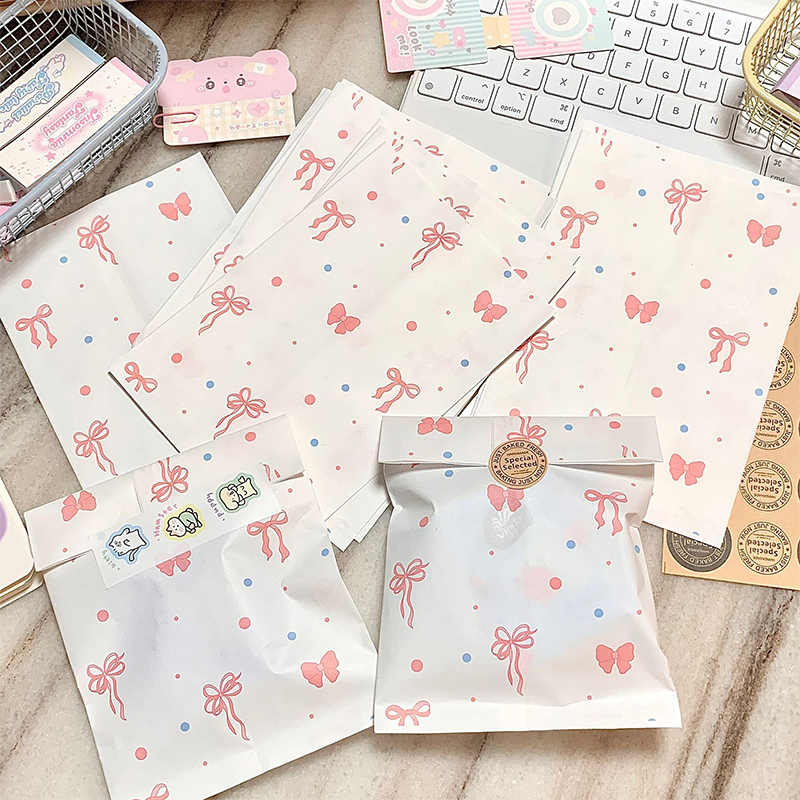 50pcs Pink Bowknot Heart Paper - Cardstock Paper Pack บทวิจารณ์และราคา