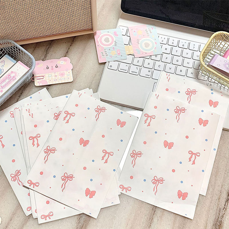 50pcs Pink Bowknot Heart Paper - Cardstock Paper Pack บทวิจารณ์และราคา