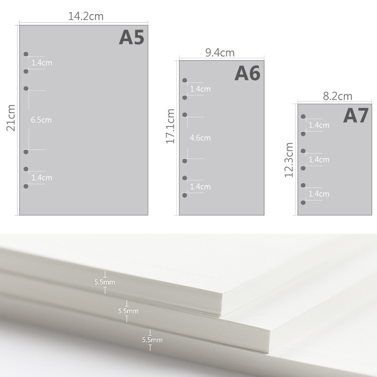 45 Sheets A5 A6A7 Loose Leaf N - Notebook Dotted A5 บทวิจารณ์และราคา