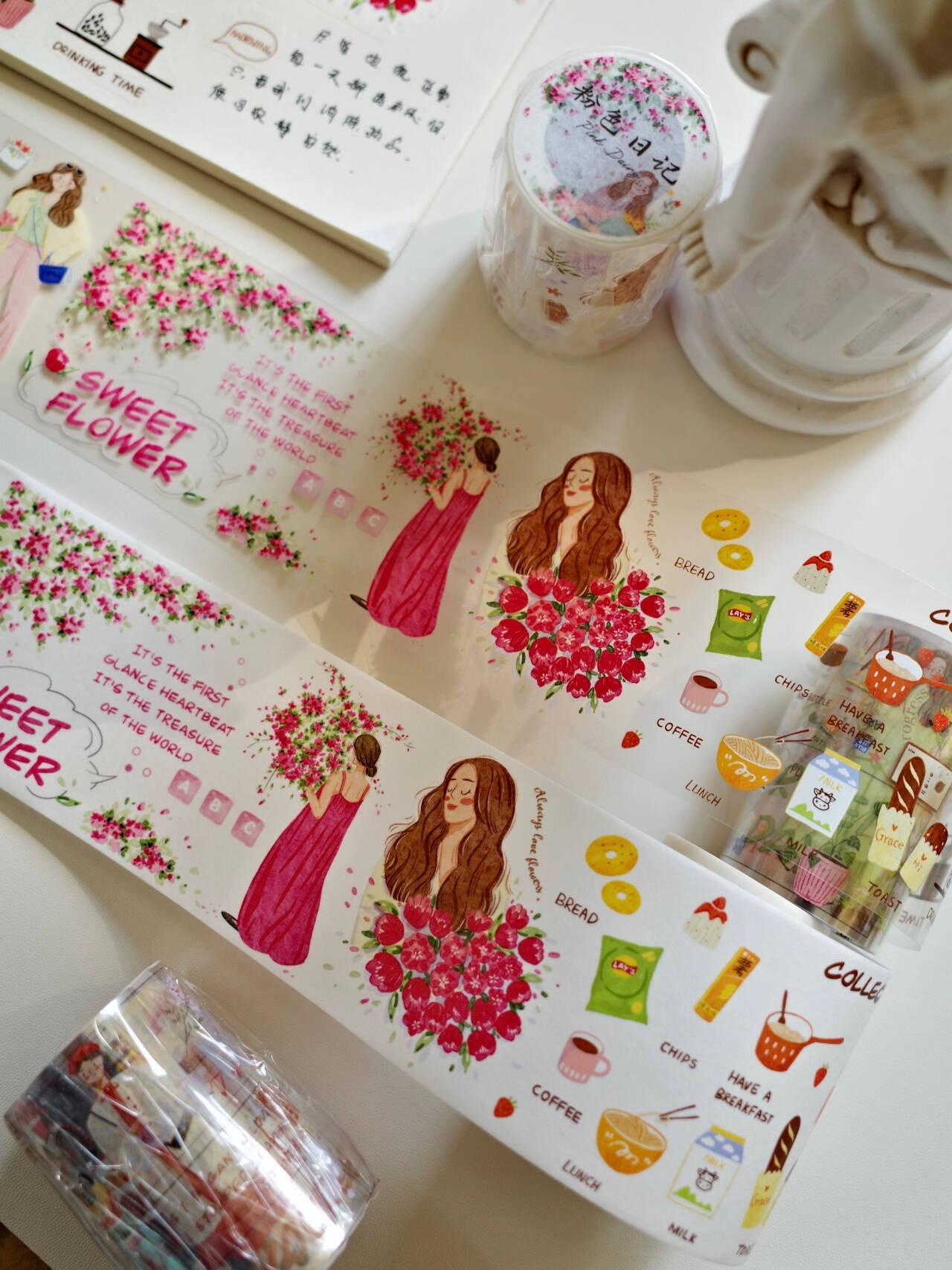 YiEr Studio Vintage Pink Dairy - Washi Tape Set บทวิจารณ์และราคา