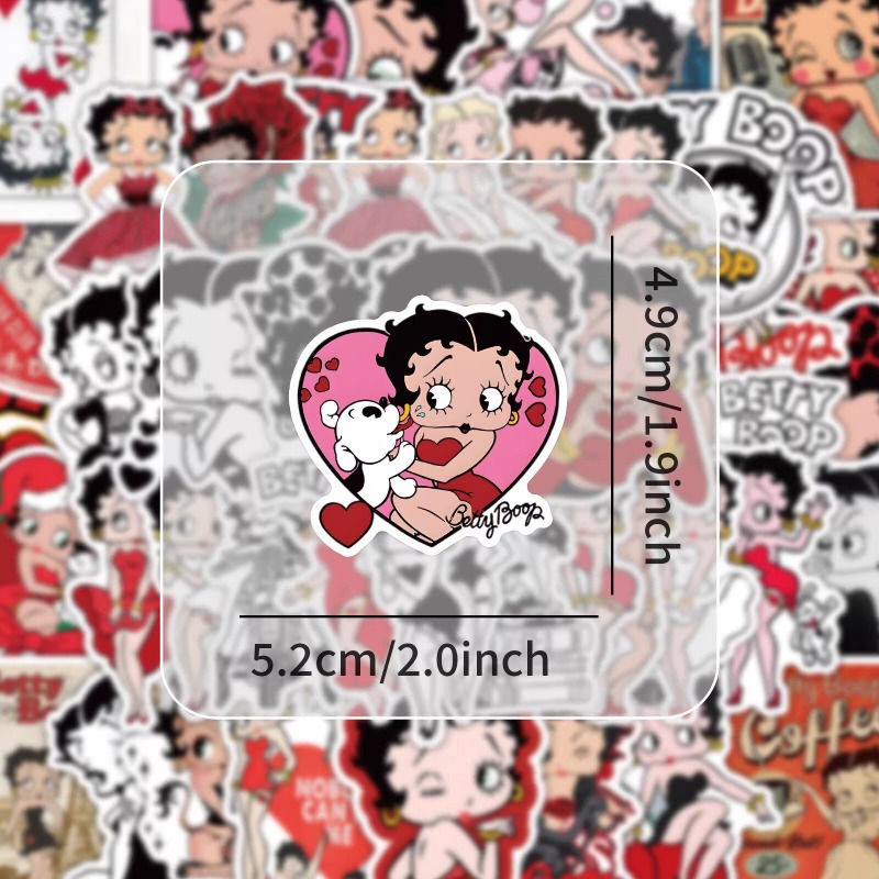 New 50PCS Betty Boop Sticker A - Memo Pad Sticky บทวิจารณ์และราคา