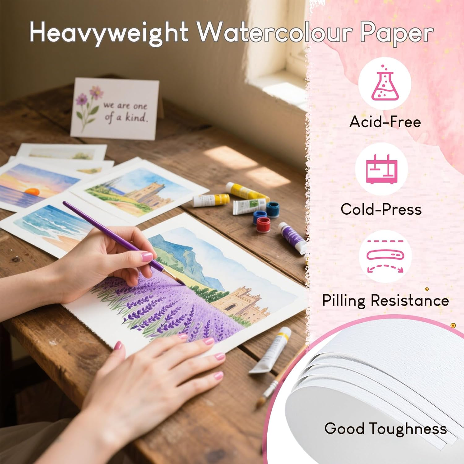 210x210mm 300GSM Textured Wate - Art Sketchbook Ring บทวิจารณ์และราคา