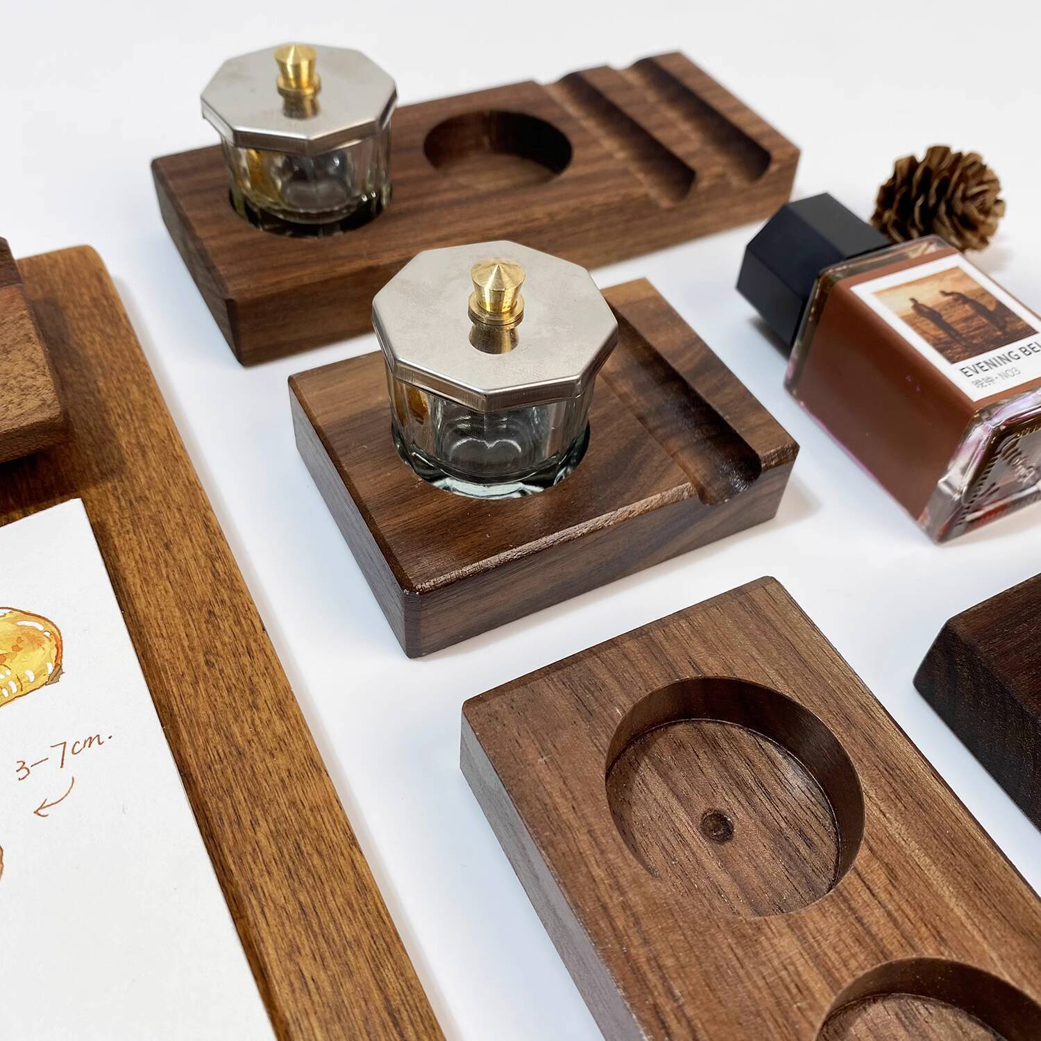 Ink Base Pen Rest Wooden Stand - Calligraphy Ink Bottle บทวิจารณ์และราคา