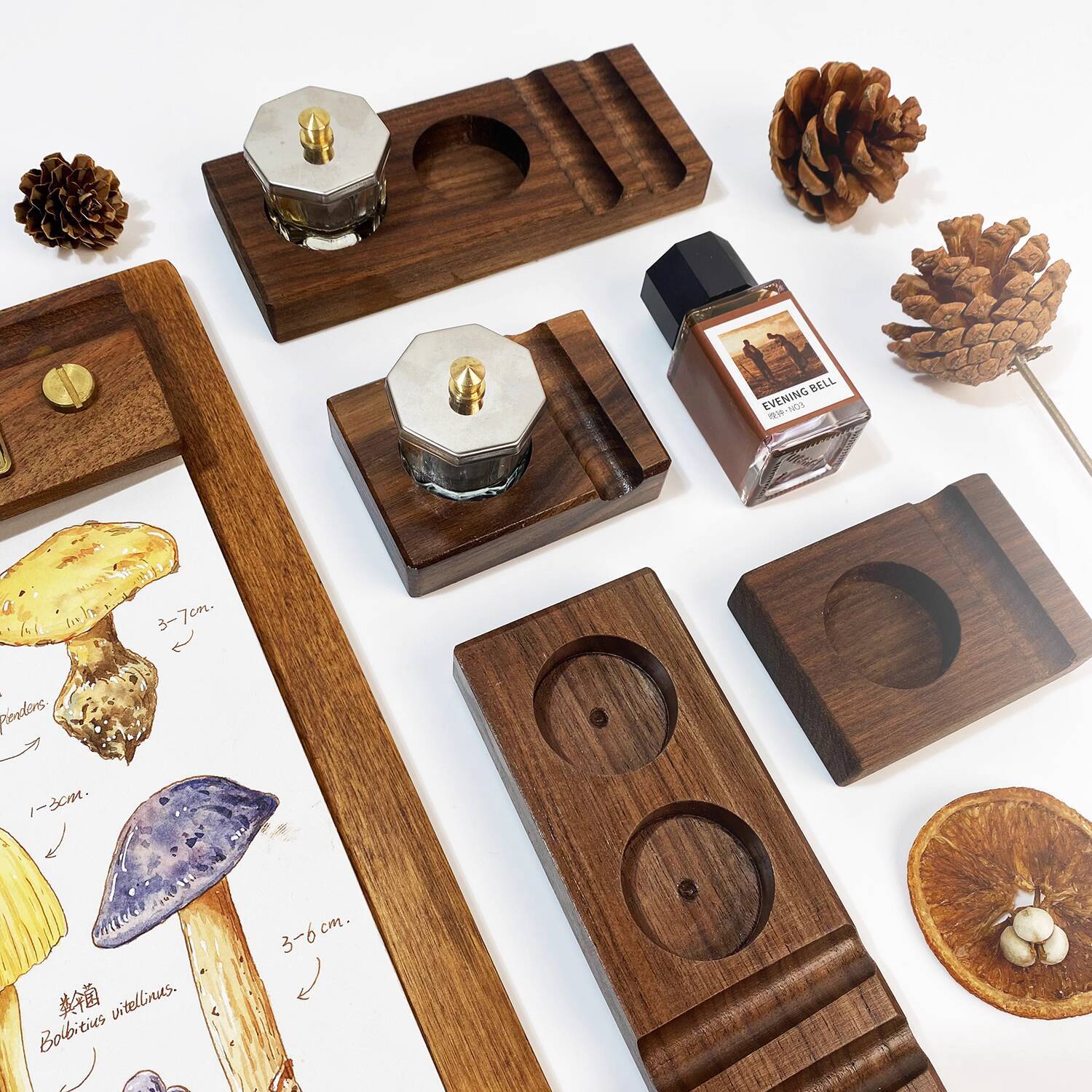 Ink Base Pen Rest Wooden Stand - Calligraphy Ink Bottle บทวิจารณ์และราคา