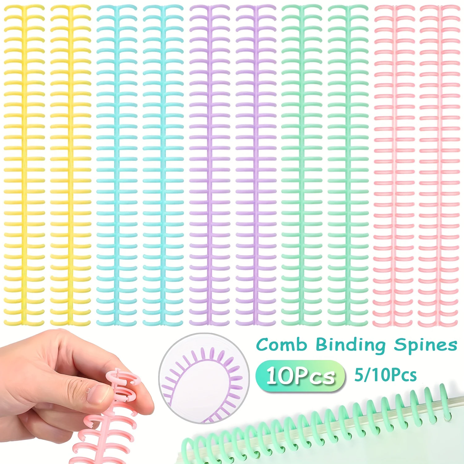 5-10PCS Comb Binding Spines Pl - Binding Comb Plastic บทวิจารณ์และราคา