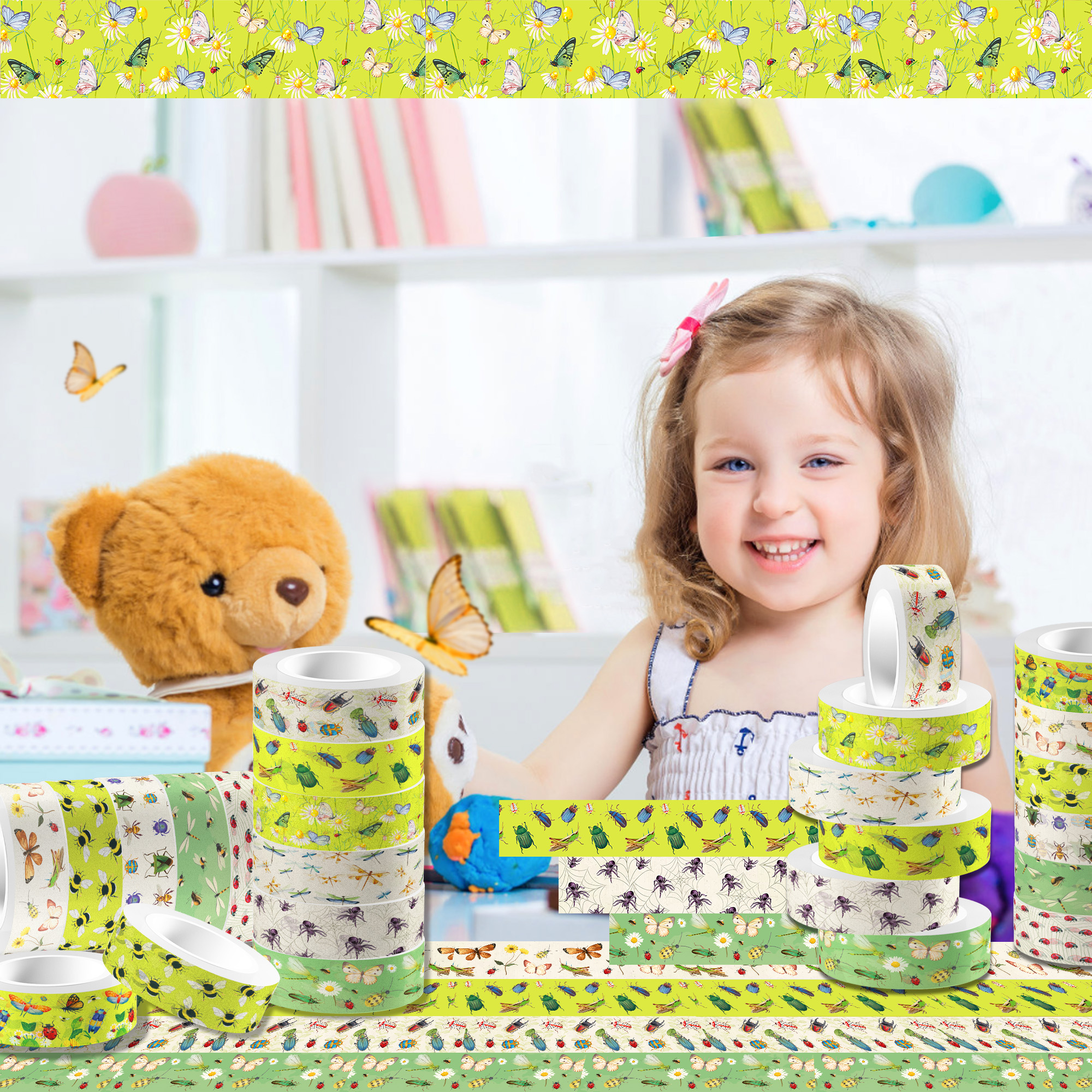 12 Rolls Cartoon Insect Bee Bu - Washi Tape Set บทวิจารณ์และราคา