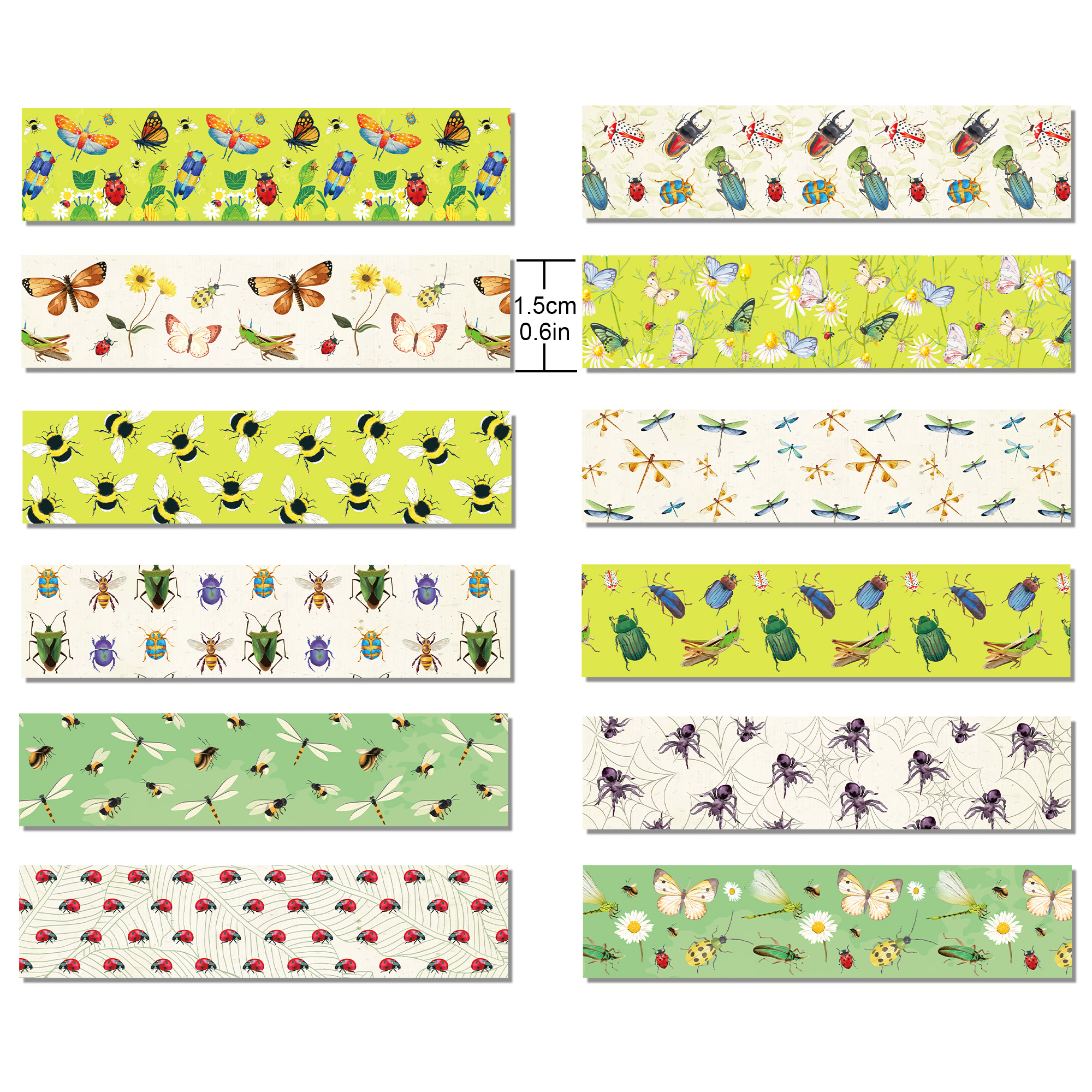 12 Rolls Cartoon Insect Bee Bu - Washi Tape Set บทวิจารณ์และราคา